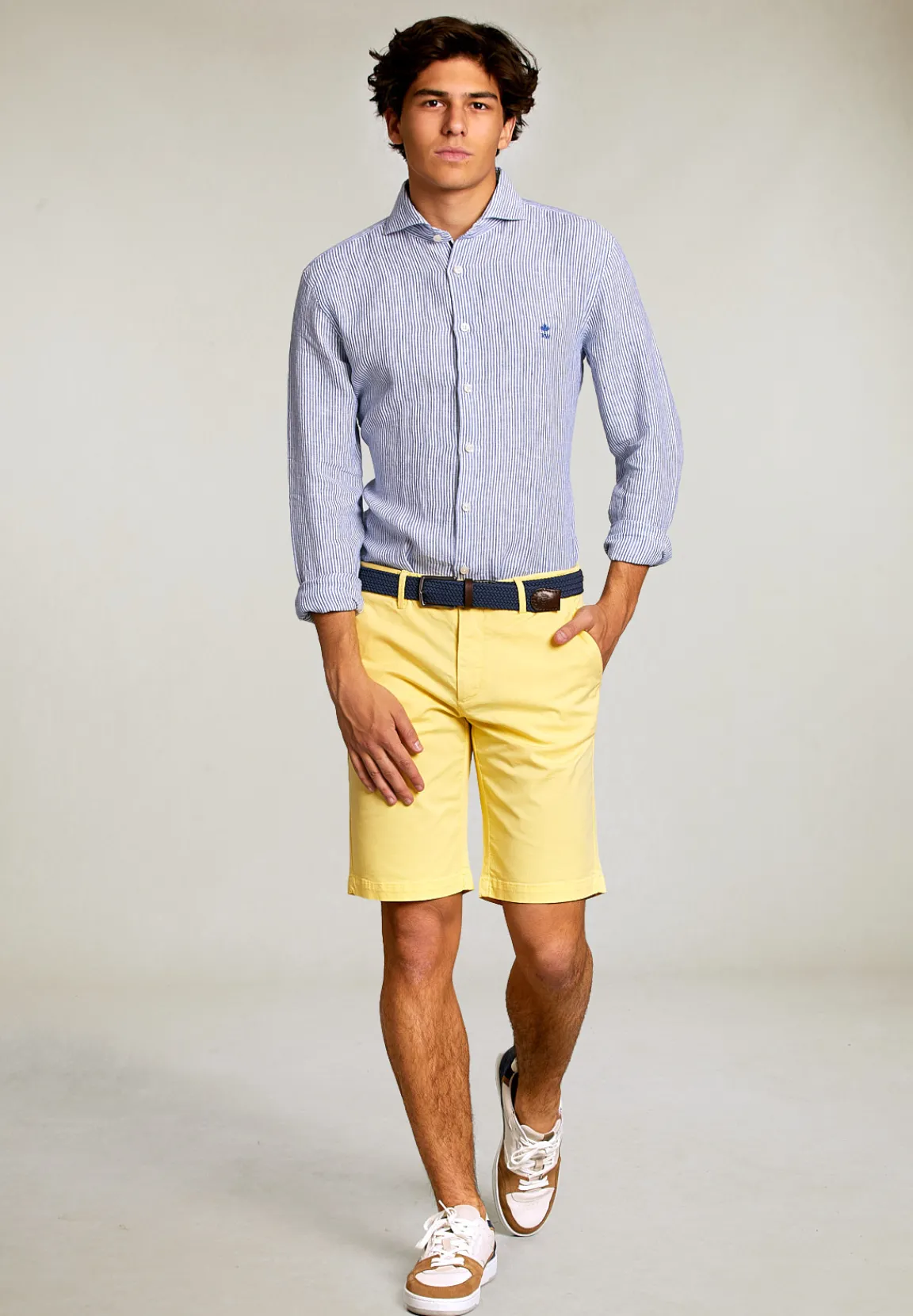 New River Woods Katoenen chinoshort banana -