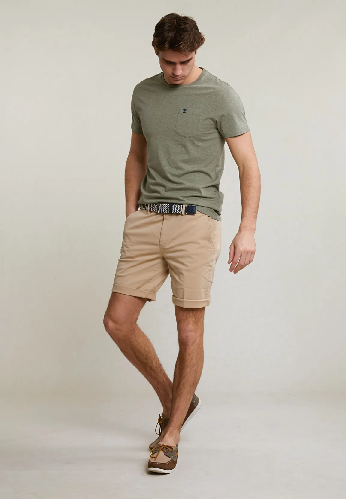 Discount River Woods Katoenen chinoshort sand -