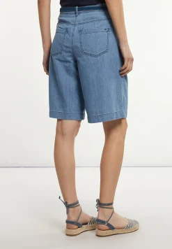 Discount River Woods Katoenen denim bermuda blauw -