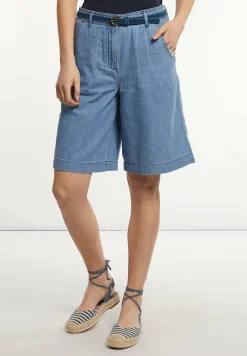 Discount River Woods Katoenen denim bermuda blauw -