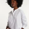 Discount River Woods Katoenen effen blouse lange mouwen wit -