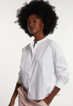 Discount River Woods Katoenen effen blouse lange mouwen wit -