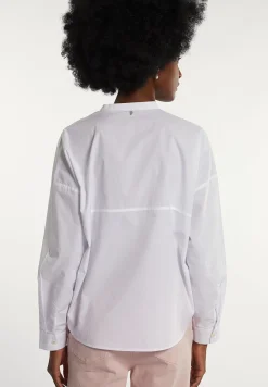 Discount River Woods Katoenen effen blouse lange mouwen wit -
