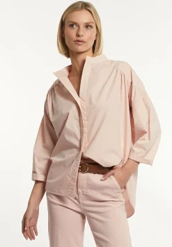 Sale River Woods Katoenen effen oversized V-hals blouse roze -