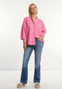 Clearance River Woods Katoenen effen oversized V-hals blouse roze -
