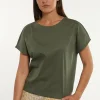 Discount River Woods Katoenen fancy T-shirt ronde hals kaki -
