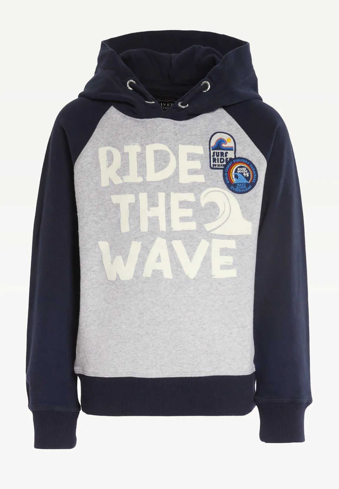 Online River Woods Katoenen fantasie hoodie pearl grey mix -