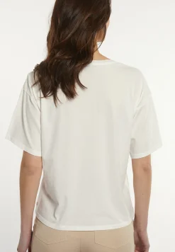 Online River Woods Katoenen fantasie T-shirt ronde hals korte mouwen   écru -