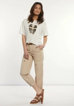 Online River Woods Katoenen fantasie T-shirt ronde hals korte mouwen   écru -