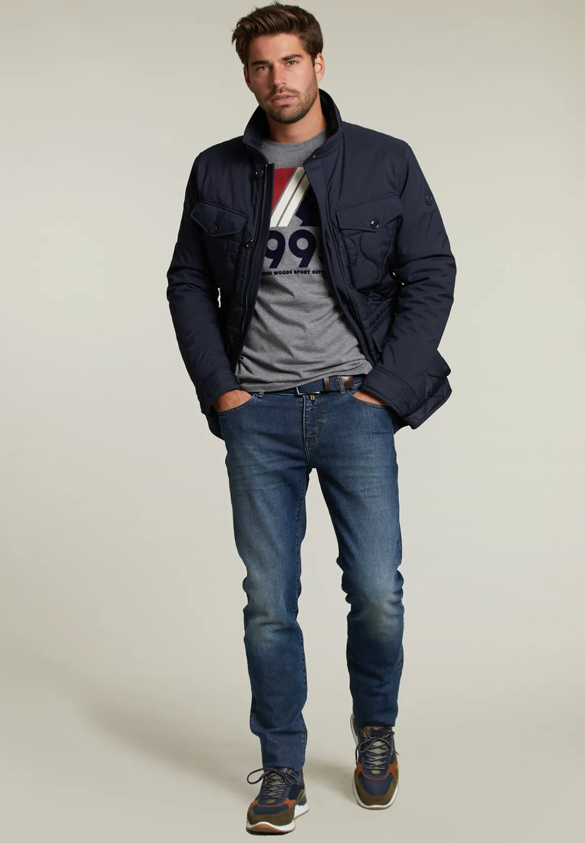 Outlet River Woods Katoenen fantasie T-shirt oxford mix -