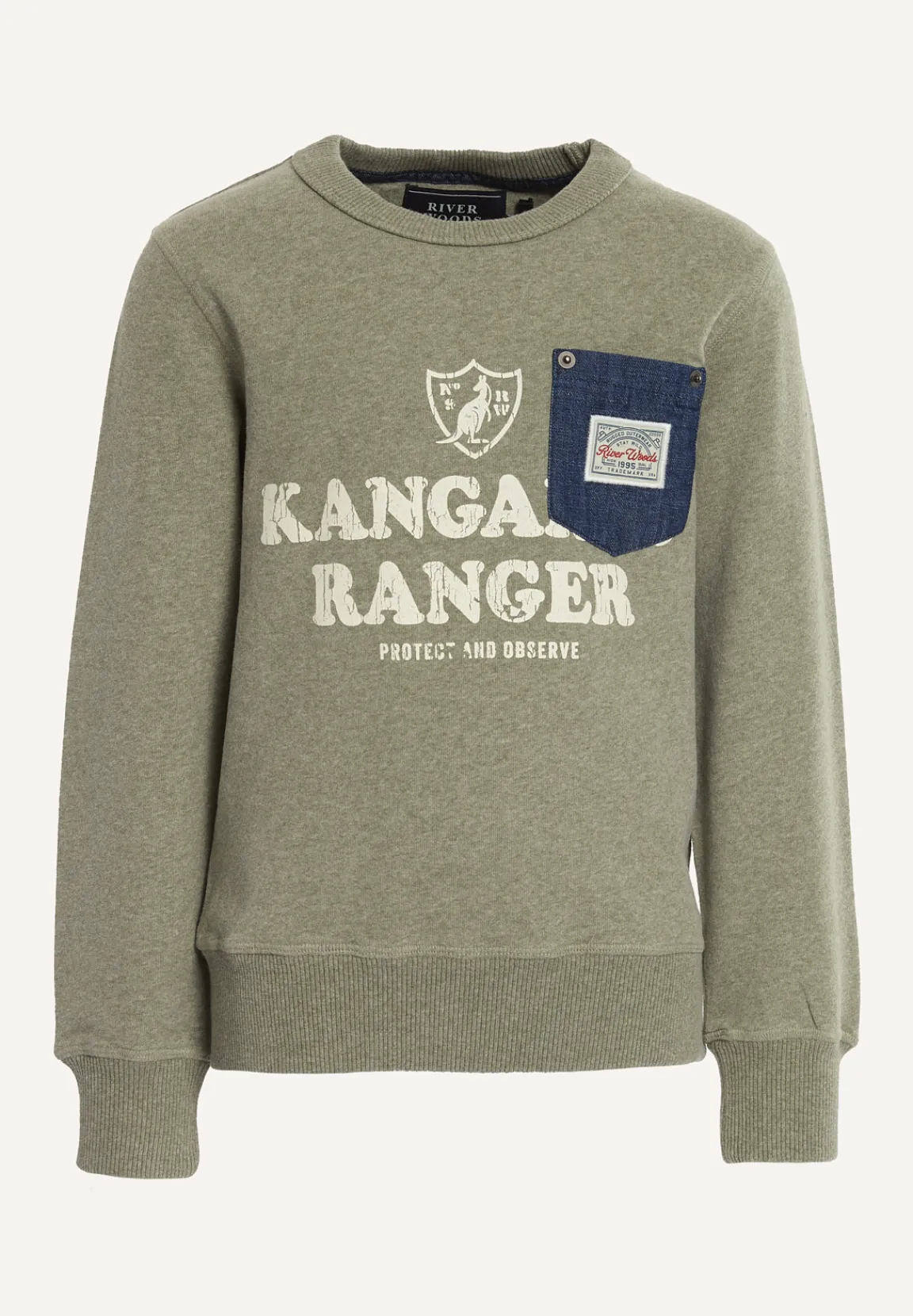 Sale River Woods Katoenen fantasietrui ronde hals jade mix -