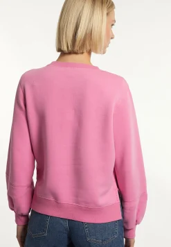 Hot River Woods Katoenen fleecetrui ronde hals roze -