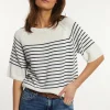 Outlet River Woods Katoenen gestreepte trui ronde hals blauw -