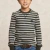 Online River Woods Katoenen gestreepte T-shirt grijs/kaki -