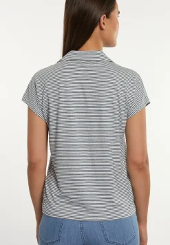 Sale River Woods Katoenen gestreepte T-shirt polokraag blauw/wit -