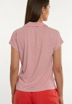 Outlet River Woods Katoenen gestreepte T-shirt polokraag rood/wit -