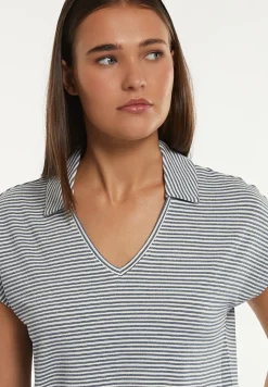 Sale River Woods Katoenen gestreepte T-shirt polokraag blauw/wit -
