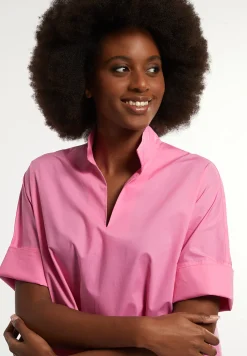 Clearance River Woods Katoenen jurk met riem elleboogmouwen roze -