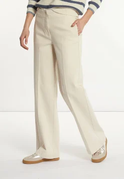 Hot River Woods Katoenen klassieke stretch broek cream -