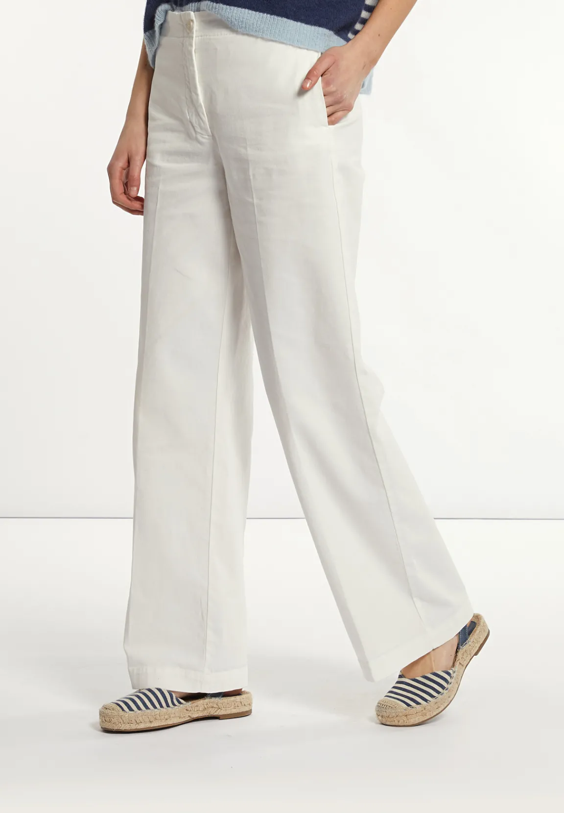 Clearance River Woods Katoenen klassieke stretch broek écru -