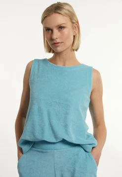 Sale River Woods Katoenen mouwloze éponge top blauw -
