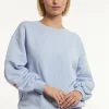 Hot River Woods Katoenen oversized fleecetrui ronde hals blauw -