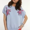 Clearance River Woods Katoenen oversized mouwloze fantasietrui blauw -