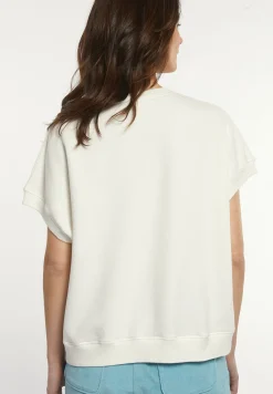 Sale River Woods Katoenen oversized mouwloze fantasietrui écru -