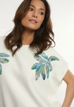 Sale River Woods Katoenen oversized mouwloze fantasietrui écru -
