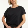 New River Woods Katoenen oversized T-shirt ronde hals korte mouwen zwart -