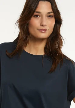 Hot River Woods Katoenen oversized T-shirt ronde hals navy -