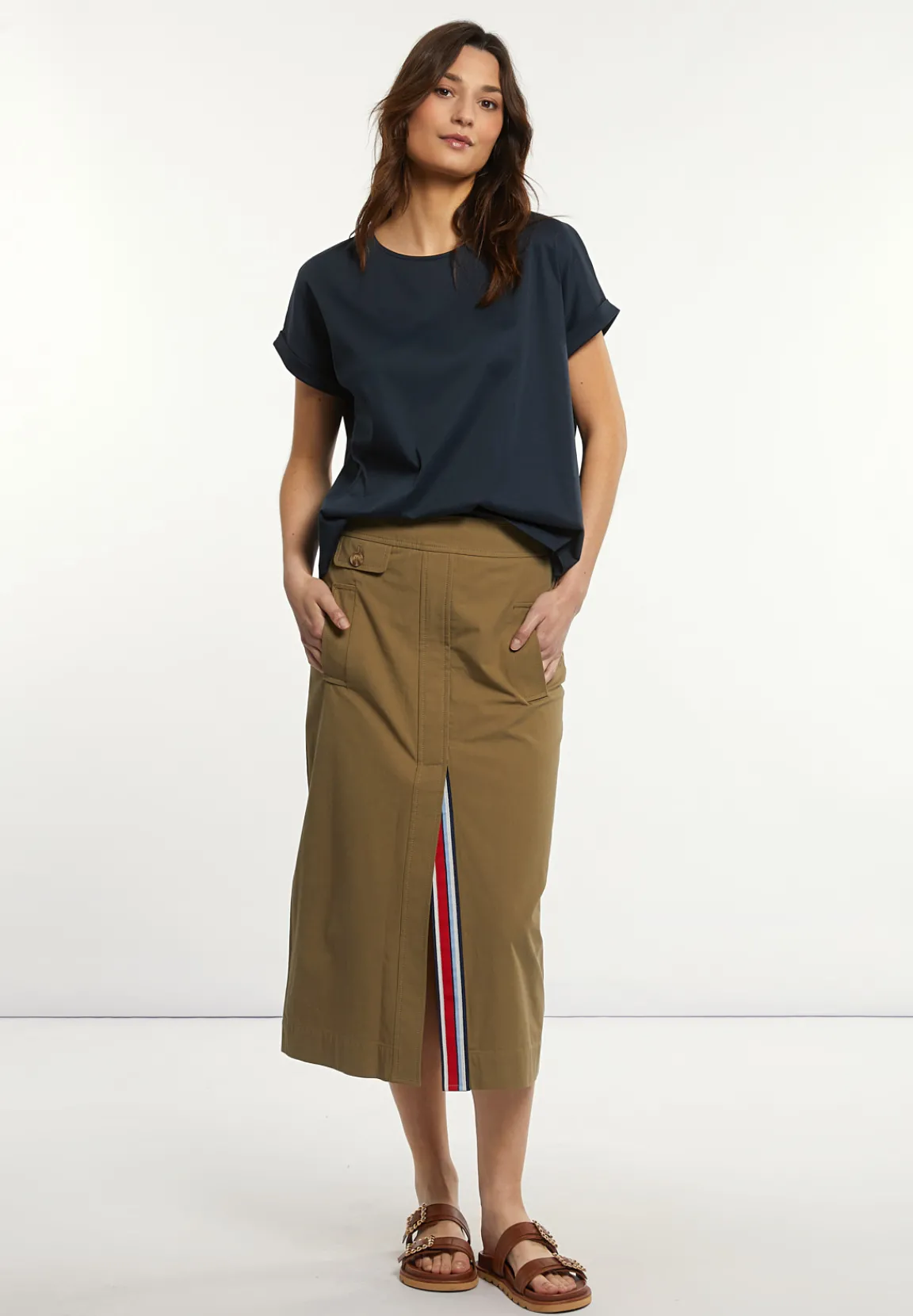 Hot River Woods Katoenen oversized T-shirt ronde hals navy -