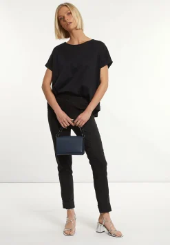 New River Woods Katoenen oversized T-shirt ronde hals korte mouwen zwart -