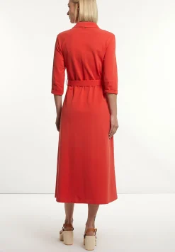 Sale River Woods Katoenen polojurk 3/4 mouwen met riem rood -