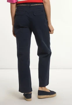 Clearance River Woods Katoenen rechte klassieke broek navy -