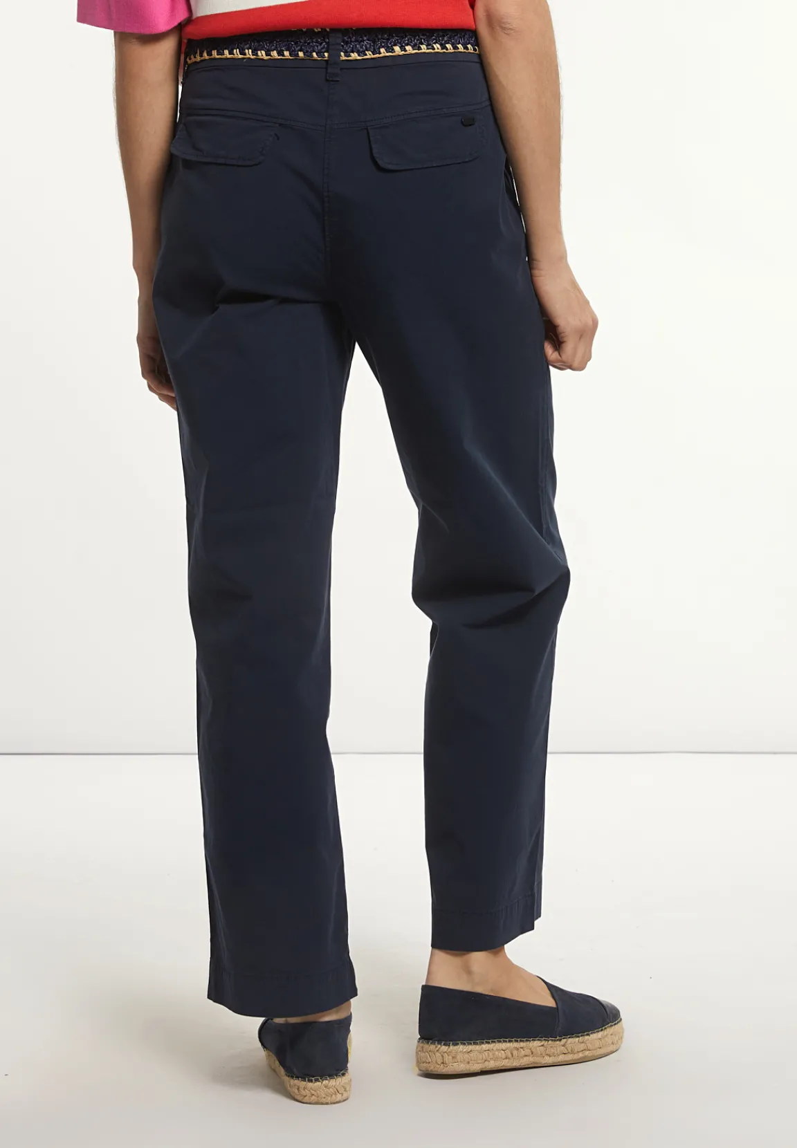 Clearance River Woods Katoenen rechte klassieke broek navy -