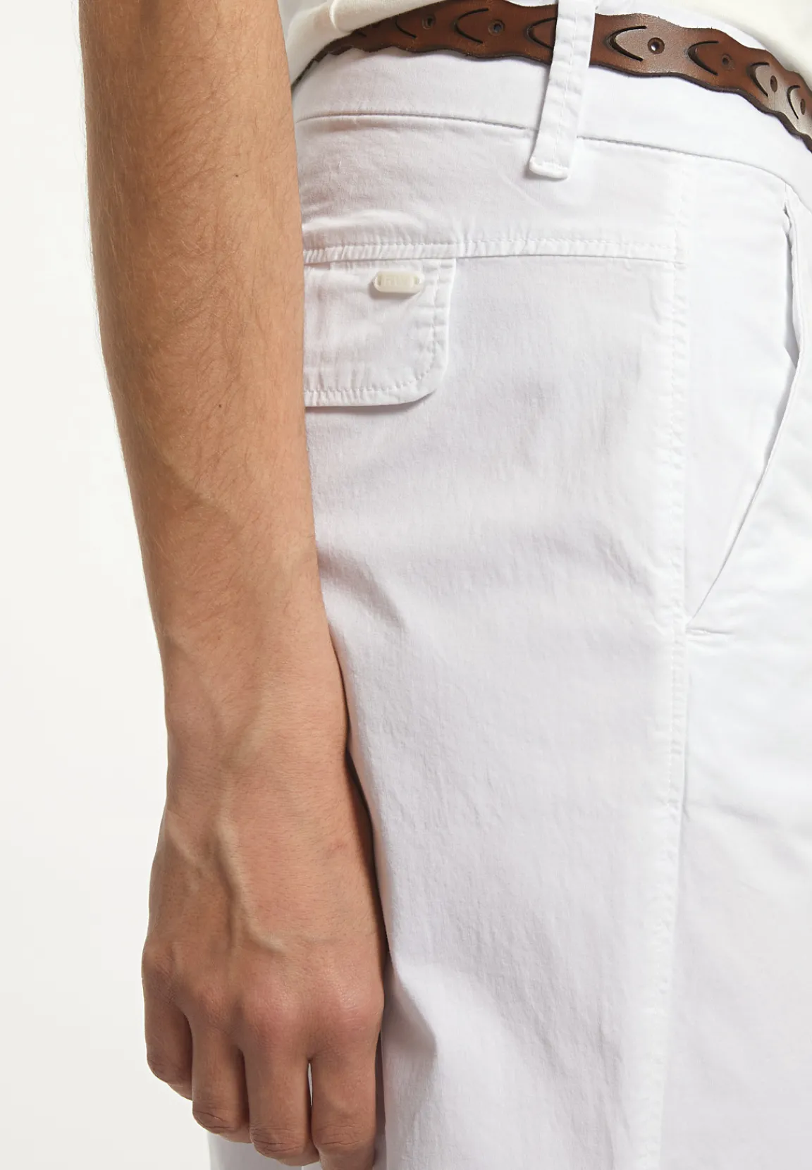 Outlet River Woods Katoenen rechte klassieke broek wit -