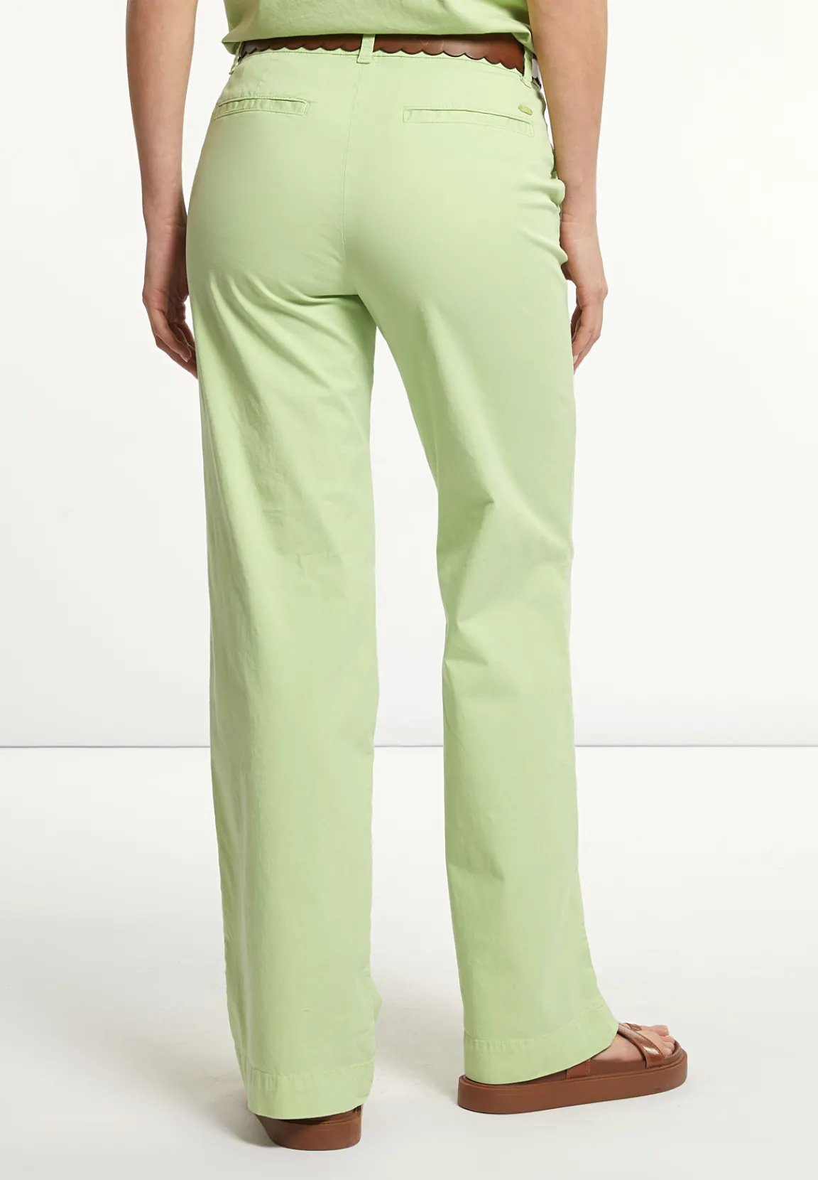 Outlet River Woods Katoenen rechte klassieke broek kiwi -