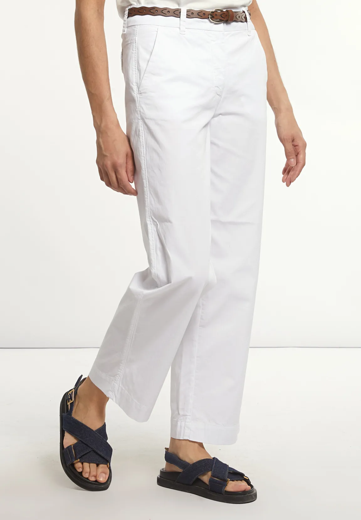 Outlet River Woods Katoenen rechte klassieke broek wit -