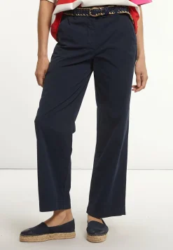 Clearance River Woods Katoenen rechte klassieke broek navy -