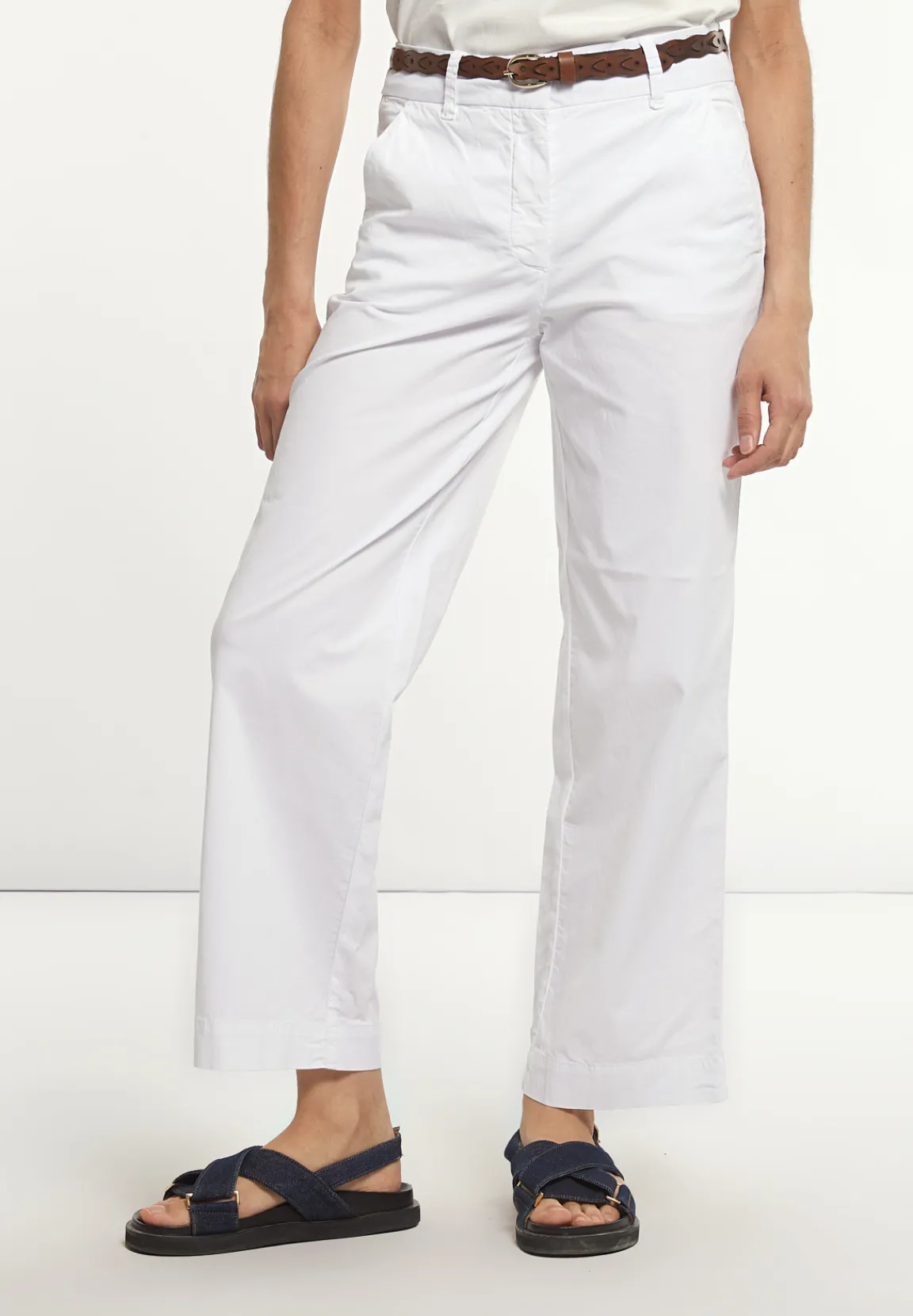 Outlet River Woods Katoenen rechte klassieke broek wit -