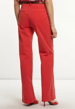 Discount River Woods Katoenen rechte stretch broek rood -