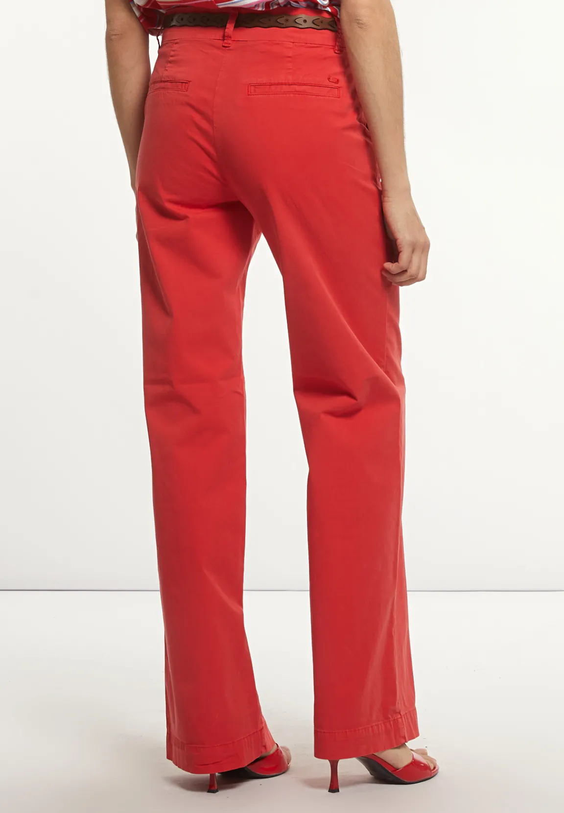 Discount River Woods Katoenen rechte stretch broek rood -