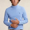 New River Woods Katoenen rolkraag T-shirt lange mouwen alpine blue mix -