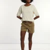 Clearance River Woods Katoenen short opgestikte zakken kaki -