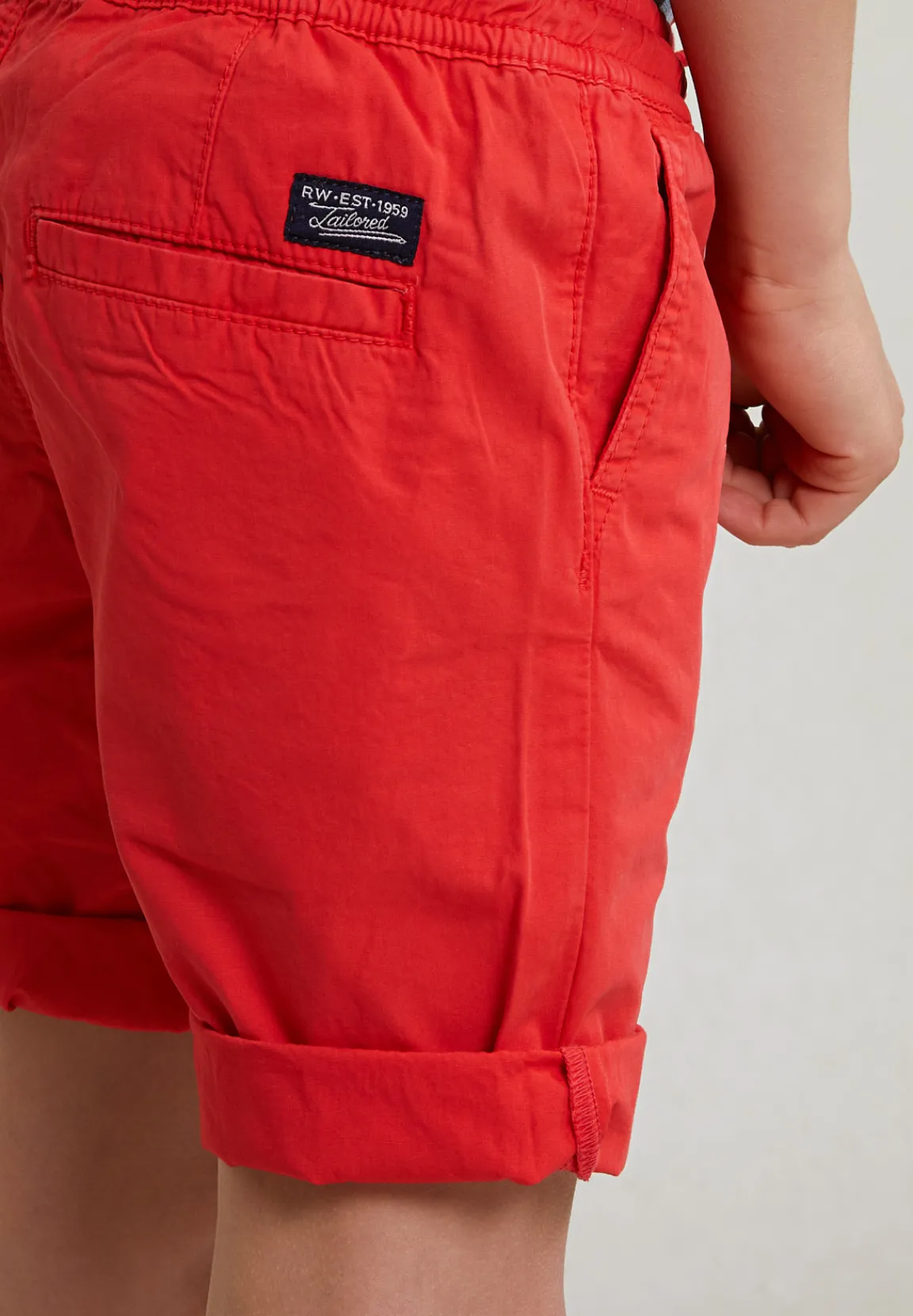 Online River Woods Katoenen short trekkoord pomegranate -