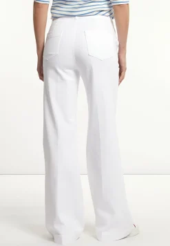 Discount River Woods Katoenen stretch broek wijde pijpen wit -