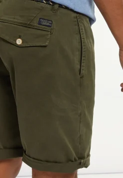 Online River Woods Katoenen stretch short kaki -
