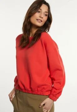 Best River Woods Katoenen trui ronde hals lange mouwen rood -