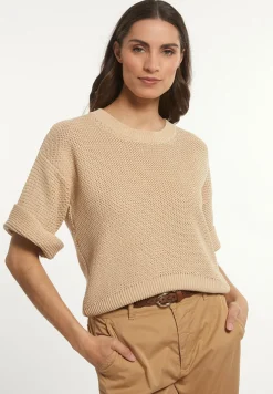 Discount River Woods Katoenen trui ronde hals beige -